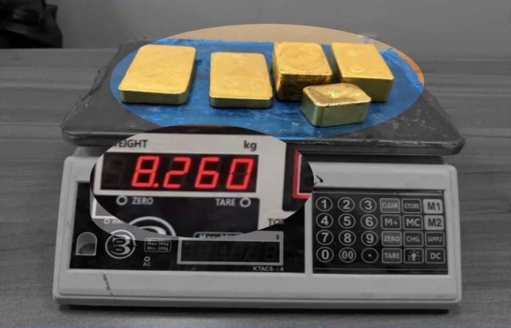 Хилээр 8 кг 260 г алт нууцаар гаргах гээд баригджээ